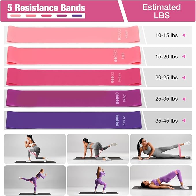 ASIEIT Home Pilates Kit for Women, Pilates Equipment with 5 Resistance Bands, 14'' Magic Circle, Pilates Ball and Ring Set, Pilates Essentials Kit for Home Toning, Strength and Flexibility