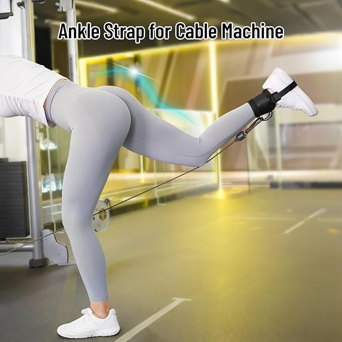 Ankle Straps for Dumbbell and Cable Machine, Dumbbell Foot Attachment with Longer Stronger Nylon Strap, Tibialis Trainer, Leg Extensions, Hamstring Curls for Women and Men
