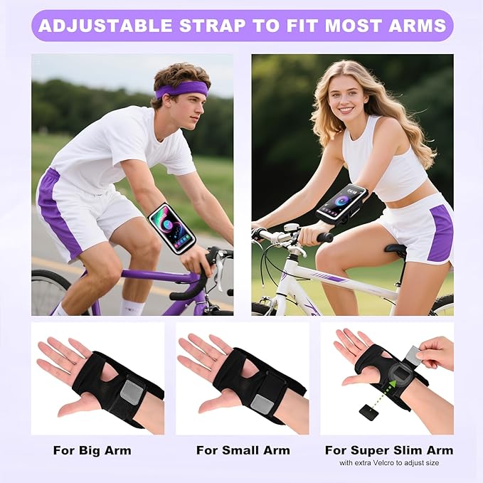 Running Armband for Phone, Adjustable Reflective Sports Wristband & Forearm Band for iPhone 17/16/15/14/13 Pro Max Samsung Galaxy S23/S22, up to 7", Secure Fitness Phone Holder for Men Women