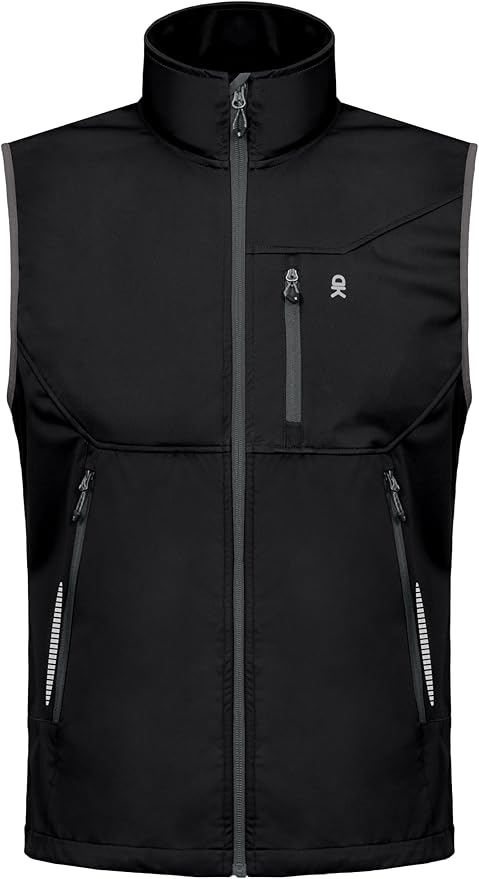 Little Donkey Andy Men's Lightweight Softshell Vest Windproof Sleeveless Jacket for Travel Hiking Running Golf
