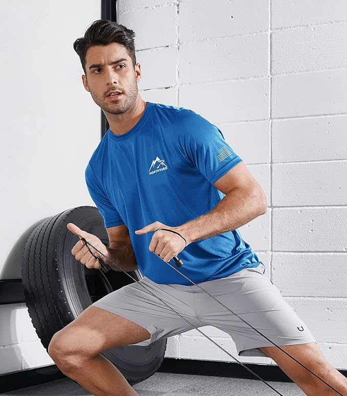 NORTHYARD Men's UPF 50+ Sun Protection Shirts Swim SPF UV Quick Dry Short Sleeve T-Shirts for Athletic Fishing Rash Guard