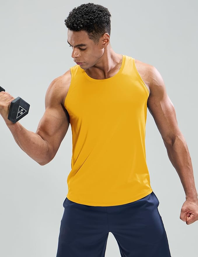 MIER Men's Tank Tops Workout Sleeveless Tee Shirts Muscle Athletic Gym Running Beach Tanks for Men, Quick Dry