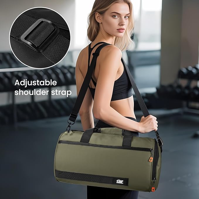 C&F BOGMOST Small Travel Duffel Bag,Compact Sports Small Gym Bag with Shoes Compartment,Lightweight Duffel Bag for Men & Women,Personal Item Travel Bag Weekender Bags for Travel Sports Gym -Dark Gray