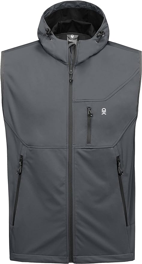 Little Donkey Andy Men's Lightweight Softshell Vest Windproof Sleeveless Jacket for Travel Hiking Running Golf