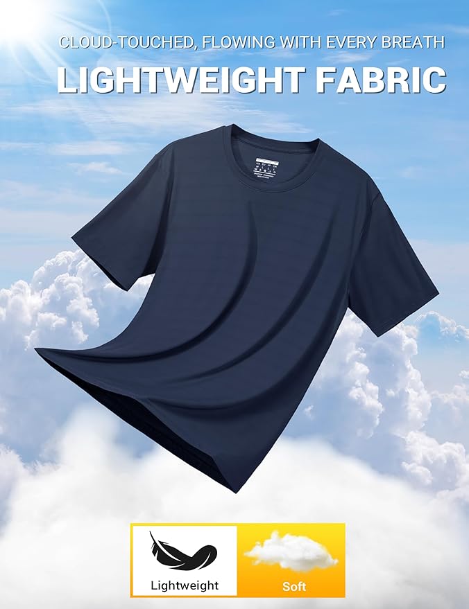 TACVASEN Men's Lightweight Athletic T-Shirts Quick Dry Workout Gym Tops Short Sleeve Running Tee Shirt Performance Activewear