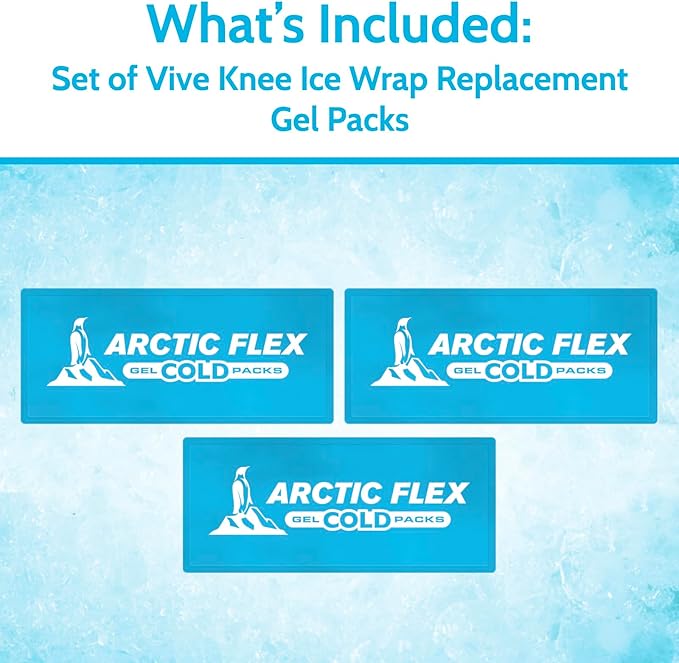 Arctic Flex Gel Replacement Packs - Sized for Knee Ice Brace - Cold and Hot Therapy for Injuries, Pain Relief, Swelling - for Reusable Compression Wrap - for Athletic Injury, Women and Men
