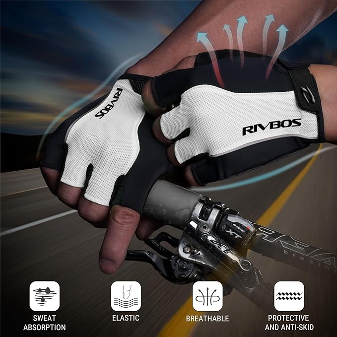 RIVBOS Cycling Gloves Bike Gloves for Men Women with Anti-Slip Shock-Absorbing Pad for Bicycle/Workout/Road Bike/Gym/Driving CHG001