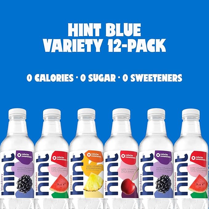 Hint Fruit-Infused Bottled Water, Best Sellers Variety Pack - Sugar Free Flavored Water with Zero Calories, Natural Fruit Essences, and No Artificial Sweeteners - 16 Fl Oz (Pack of 24)