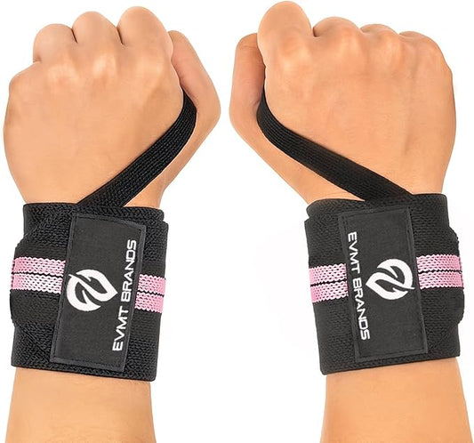 EVMT Premium Weightlifting Wrist Wraps 18in. Durable Straps for Weightlifting, Enhanced Wrist Support. Ideal Lifting Straps for Strength Training.