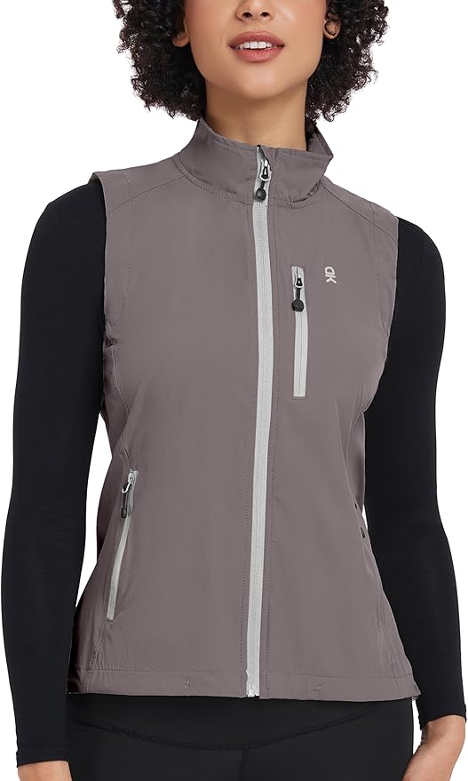 Little Donkey Andy Women's Lightweight Quick Dry Vest Summer Windproof Sleeveless Elastic Jacket for Golfing Cycling Running