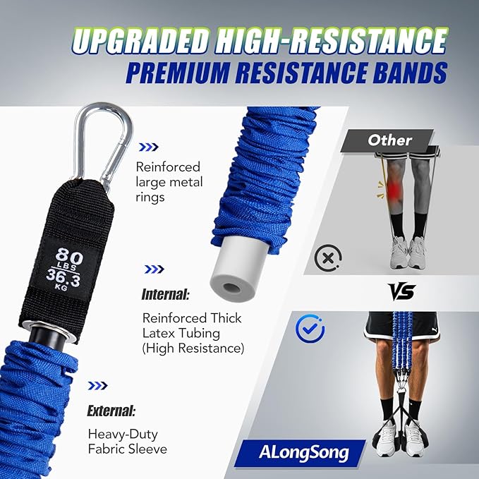 Pull Up Assistance Bands with Foot Support Pedal - 320LBS /400LBS Heavy Duty Resistance Bands Adjustable Weight/Height with 80Lbs Bands&Measured Strap for Strength Training Home Gym