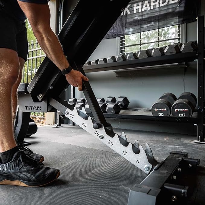 Titan Fitness Elite Series Adjustable FID Weight Bench, Exercise Bench Rated 500 LB Incline, 1,000 LB Flat, Adjustable Workout Bench for Home Gym, Weightlifting & Strength Training