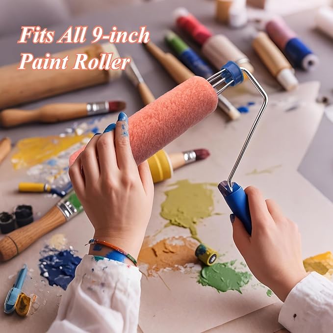 King Origin Paint Roller Covers, 3 Pack, 9 Inch Paint Roller, 3/8 Nap High Dense Roller Covers for Smooth and Textured Rough Surfaces