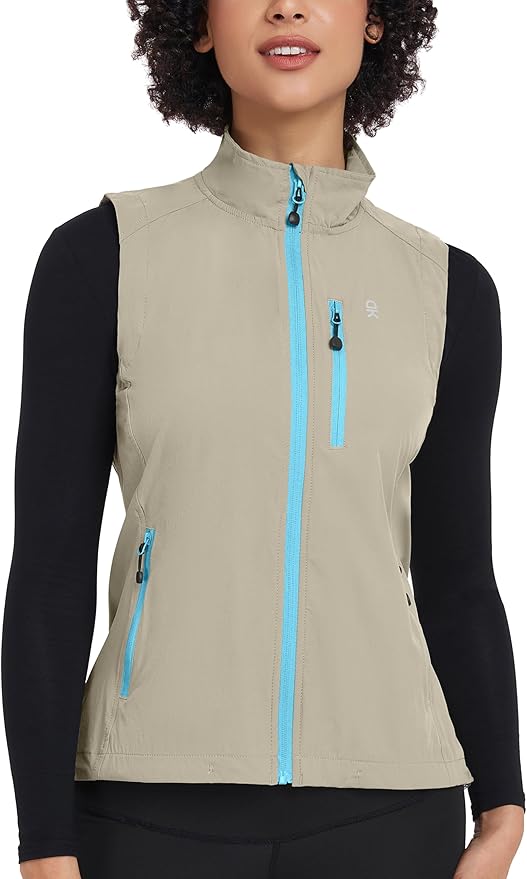 Little Donkey Andy Women's Lightweight Quick Dry Vest Summer Windproof Sleeveless Elastic Jacket for Golfing Cycling Running