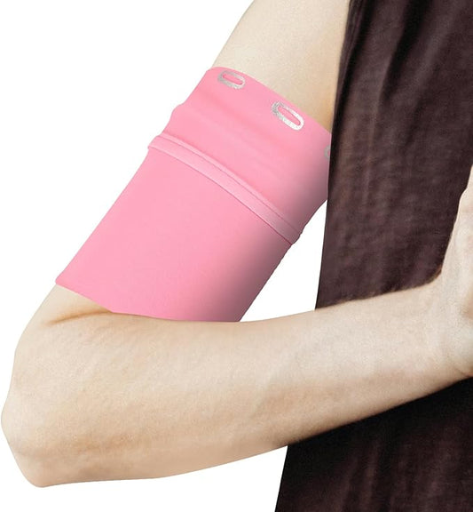 PATIKIL Universal Running Armband Sleeve 6.69"x5.12", Cell Phone Arm Bands Sleeve with Zipper Pocket for Key Earphones Credit Cards Sports Gym Workouts Exercise (XL, Pink)