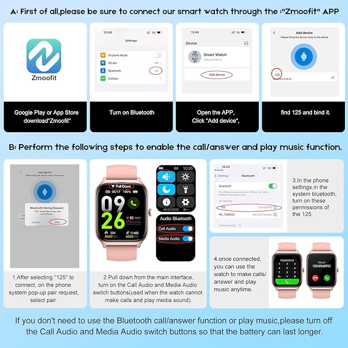 Smart Watch for Men Women Make Call Answer 1.85" with 20+ Sport Modes Fitness Tracker Sleep Spo2 Heart Rate Monitor Smartwatch Waterproof Pedometer Activity Tracker for Android iPhone