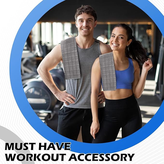 HOMERHYME Microfiber Gym Towels, 5 Pack Yoga Towels, 16 x 27 Inch Quick Dry Hand Towels, Absorbent Towel Set for Fitness Workout Beach Travel Sweat, Home Gym Accessories for Women & Men