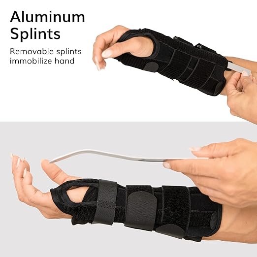 BraceAbility Volar Wrist Splint - Right or Left Hand Compression Support Brace for Carpal Tunnel Syndrome Relief, Fracture Pain, Sprained Injury, Typing, Sleeping, Arthritis, and Tendonitis Wrap