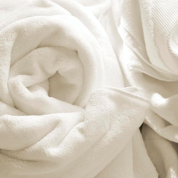 BOLL & BRANCH Plush Bath Sheet Set - White - 6 Piece - Includes 2 Oversized Bath Sheets, 2 Hand Towels & 2 Washcloths - 100% Organic Cotton - Ultra Soft & Luxurious - Quick Absorbing