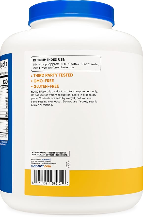 Nutricost Whey Protein Powder Pineapple (5 LBS) - Gluten-Free, GMO-Free, from Whey Protein Concentrate