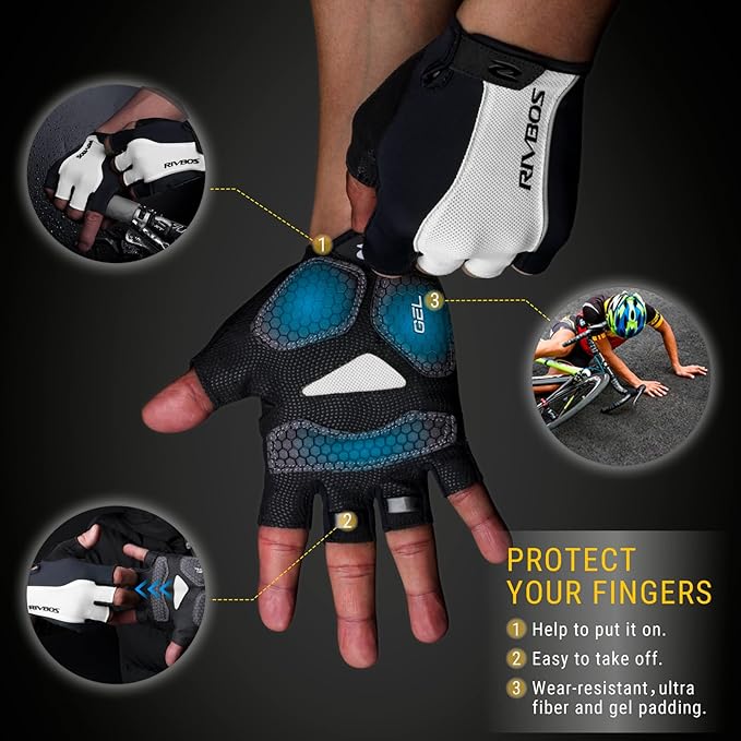 RIVBOS Cycling Gloves Bike Gloves for Men Women with Anti-Slip Shock-Absorbing Pad for Bicycle/Workout/Road Bike/Gym/Driving CHG001