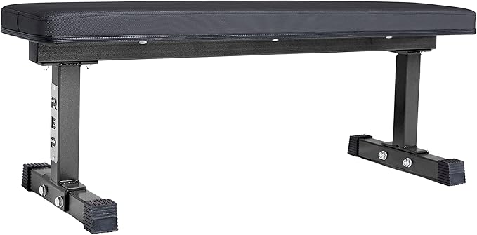 REP Fitness Flat Weight Bench, Heavy Duty Workout Bench For Home Gym, Folding Fitness Equipment For Strength Training, Adjustable Utility Platform For Dumbbells, Barbell, Lifting And Core Exercises