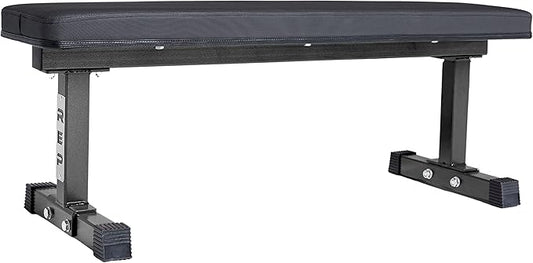 REP Fitness Flat Weight Bench, Heavy Duty Workout Bench For Home Gym, Folding Fitness Equipment For Strength Training, Adjustable Utility Platform For Dumbbells, Barbell, Lifting And Core Exercises