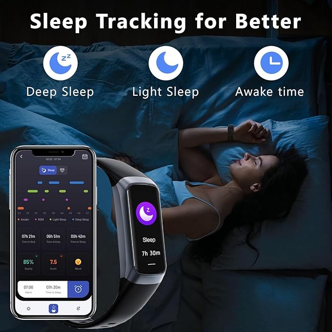 Fitness Tracker with Heart Rate/Blood Oxygen/Sleep Monitor, 20+ Sports Modes Smart Watches for Women/Men, Activity & Step Tracker Smart Watch for Android/iOS Phones