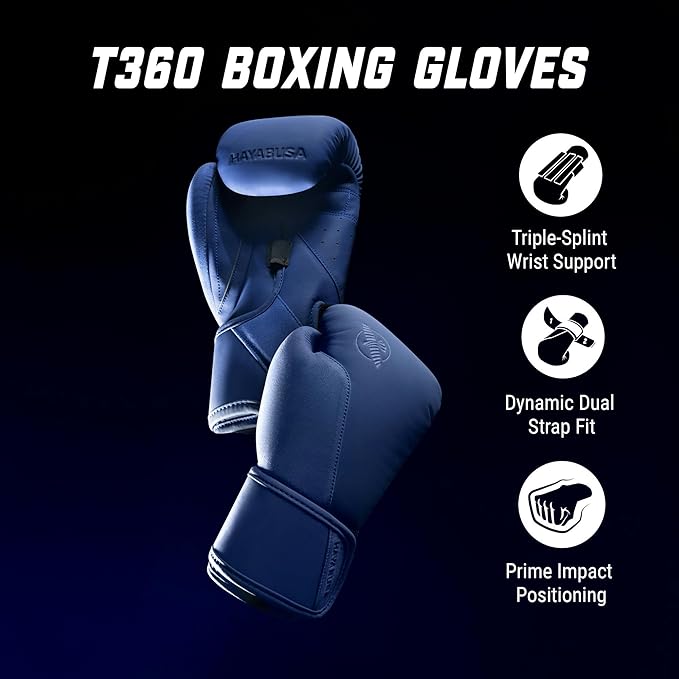 Hayabusa T360 Boxing Gloves – Revolutionary Hand Ergonomics | Empowering Wrist Support | Single or Dual Strap Closure | Training, Sparring, Heavy Bag - 10 oz 12 oz 14 oz 16 oz 18 oz