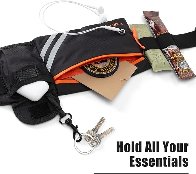 Running Belt with Water Bottle Holder: Detachable Bottle Pouch - Slim Running Belt - Large Capacity No Bounce for Walking(Bottles NOT Included)