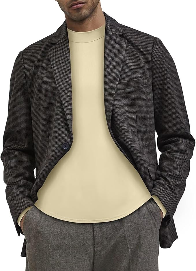 Men's Fashion Shirts Long Sleeve Mock Turtleneck T-Shirts Casual Thermal Undershirt Tops