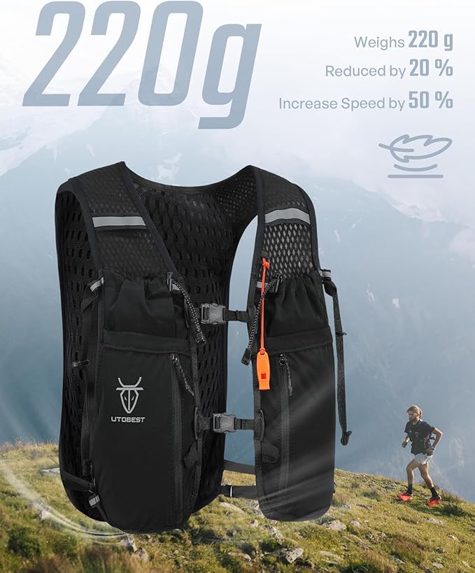 Upgrade Running Hydration Vest 10L, Running Backpack for Women Men Multi-Functional Storage, Adjustable Water Vest for Trail Marathon Race Jogging Cycling