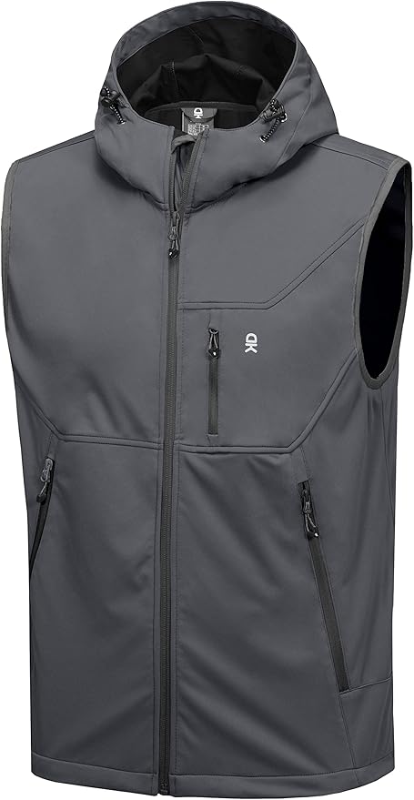 Little Donkey Andy Men's Lightweight Softshell Vest Windproof Sleeveless Jacket for Travel Hiking Running Golf