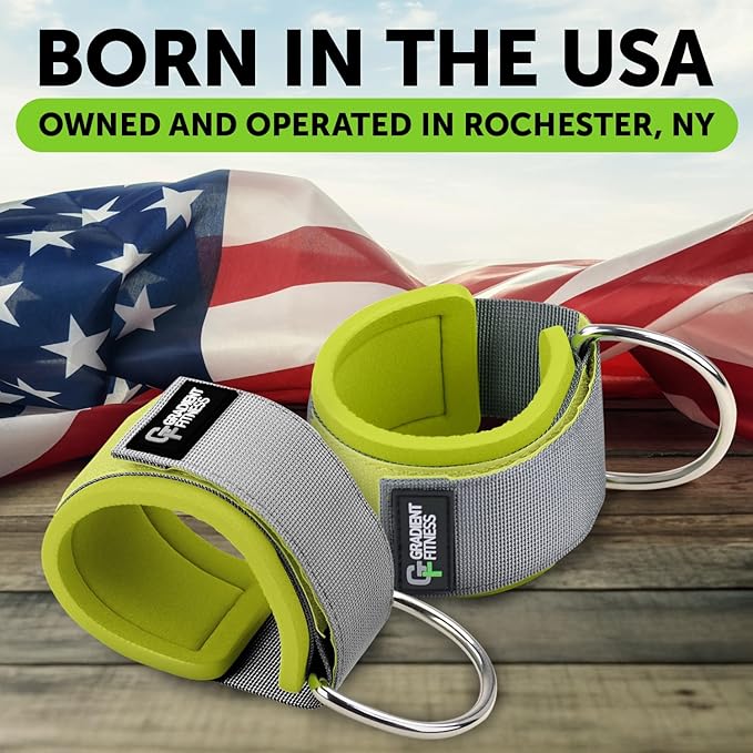 Gradient Fitness Ankle Straps (2 Pack) | Ankle Strap for Cable Machine, Ankle Bands for Working Out, Cable Ankle Strap