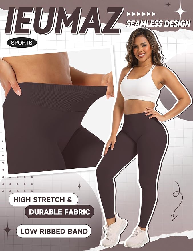 Scrunch Butt Lifting Leggings for Women Gym Seamless Workout Leggings Mid Low Waist Tummy Control Yoga Pants