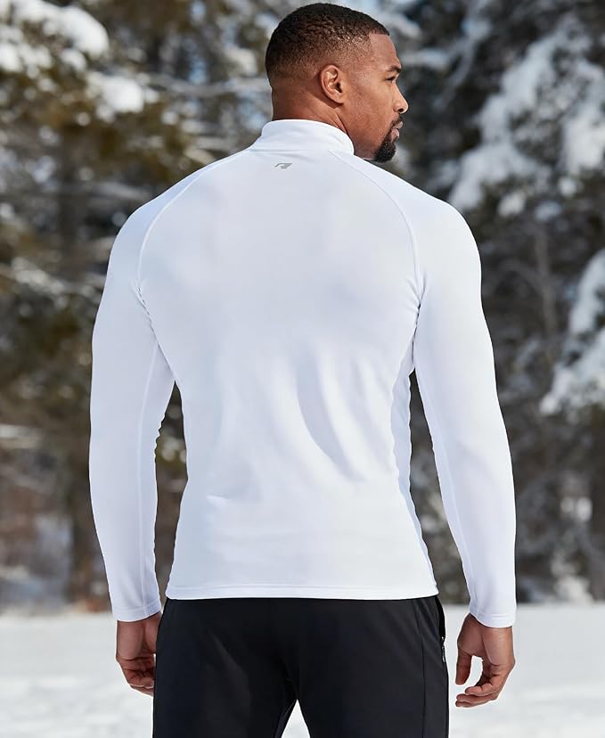 Mens Thermal Shirts Long Sleeve, Athletic Mock Neck Outdoor Midweight Top Slim Fit Moisture Wicking Warm Undershirt