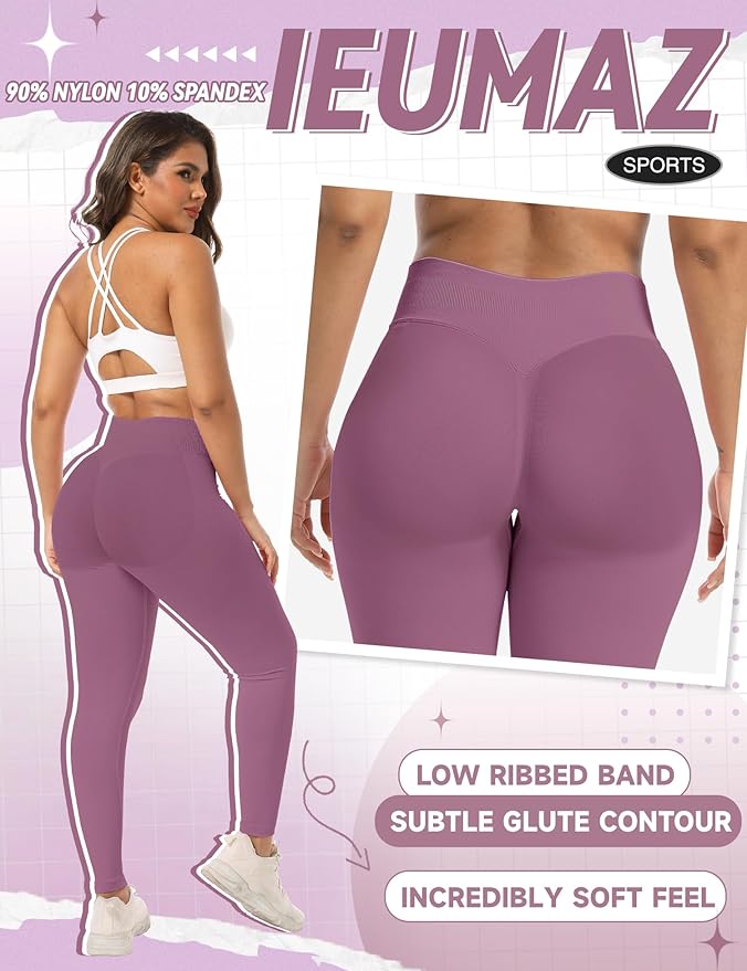 Scrunch Butt Lifting Leggings for Women Gym Seamless Workout Leggings Mid Low Waist Tummy Control Yoga Pants
