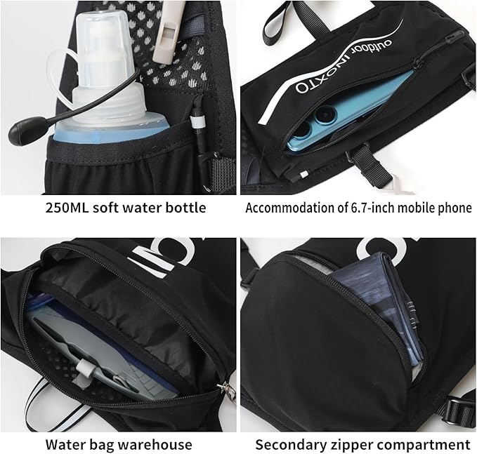 INOXTO Running Hydration Vest ,Lightweight Insulated Pack with 250ml Soft Flask Daypack for Hiking Trail Running Cycling Race Marathon for Women Men