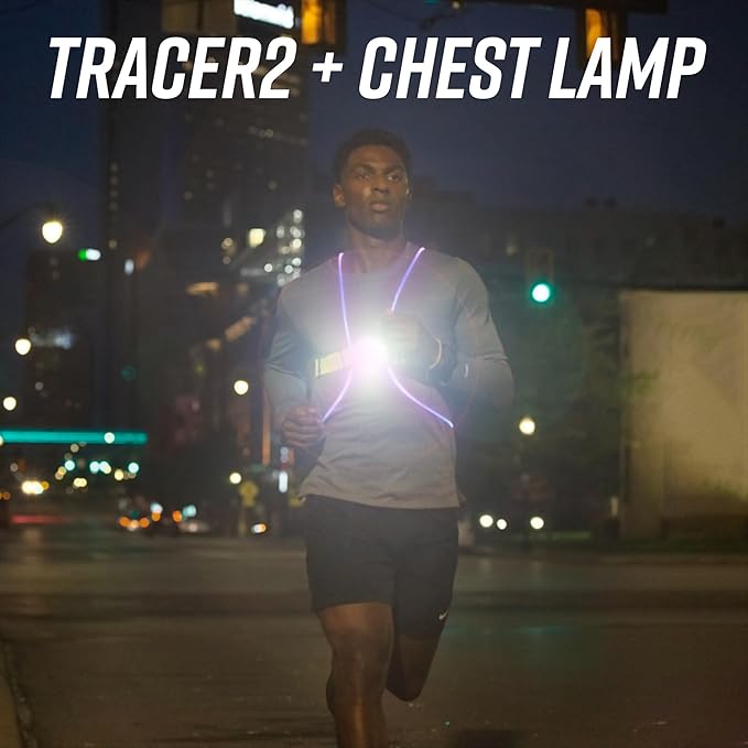 noxgear Tracer2 Multicolor Light Up and Reflective Running Vest | Rechargeable, Ultra-bright Running Lights for Runners