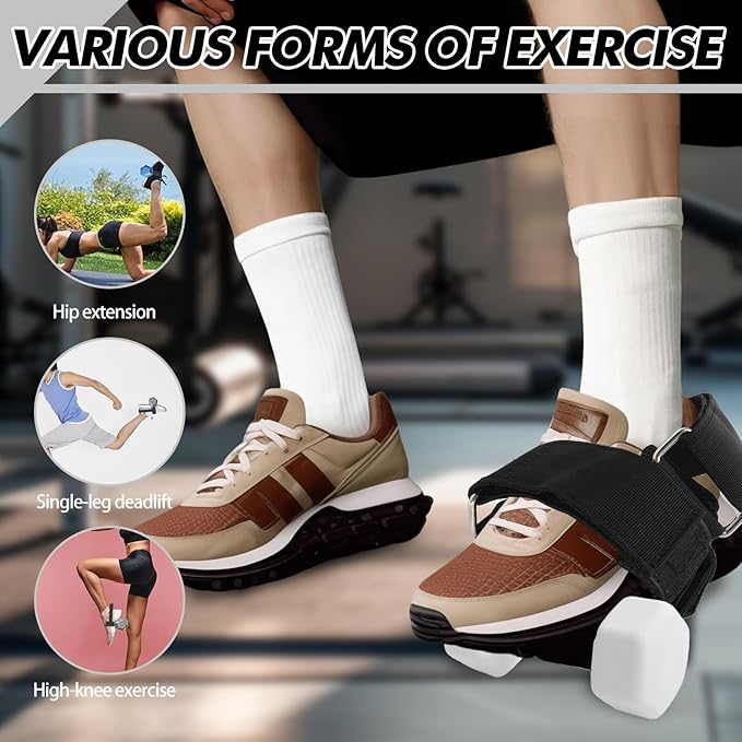 2 Pcs Dumbbell Foot Attachment, Ankle Straps for Leg Workouts at Home, Gym Trainer Equipment for Hamstring Curls, Leg Extensions, Hip Flexors, Tibialis Strengthener for Athletes, Gym Trainers