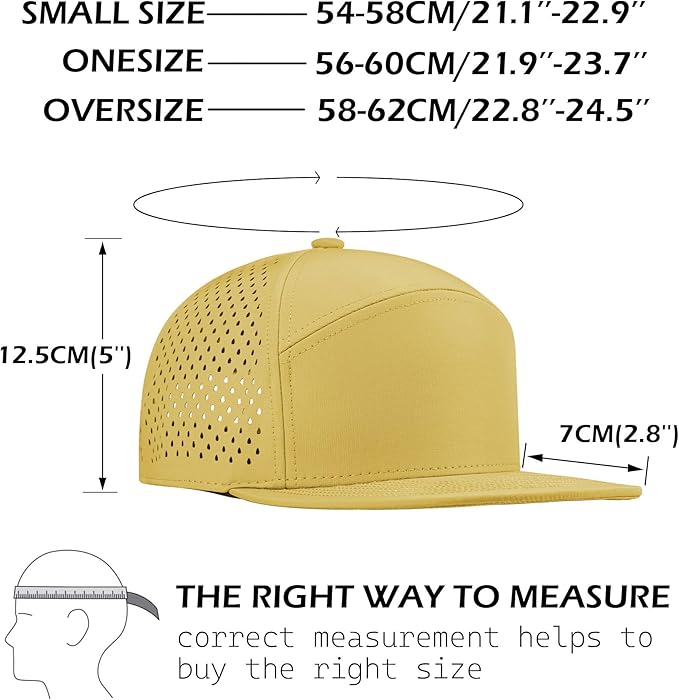 Performance Snapback Hats for Men Women,Flat Bill Cap,Golf,Running,Workout