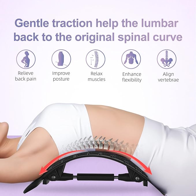 YAJIACLONE Back Stretcher for Lower Back Pain Relief,Adjustable, Portable, Durable Lumbar Support Board,Stocking Stuffers for Adults, Unique Elephant Thanksgiving Christmas Gift.
