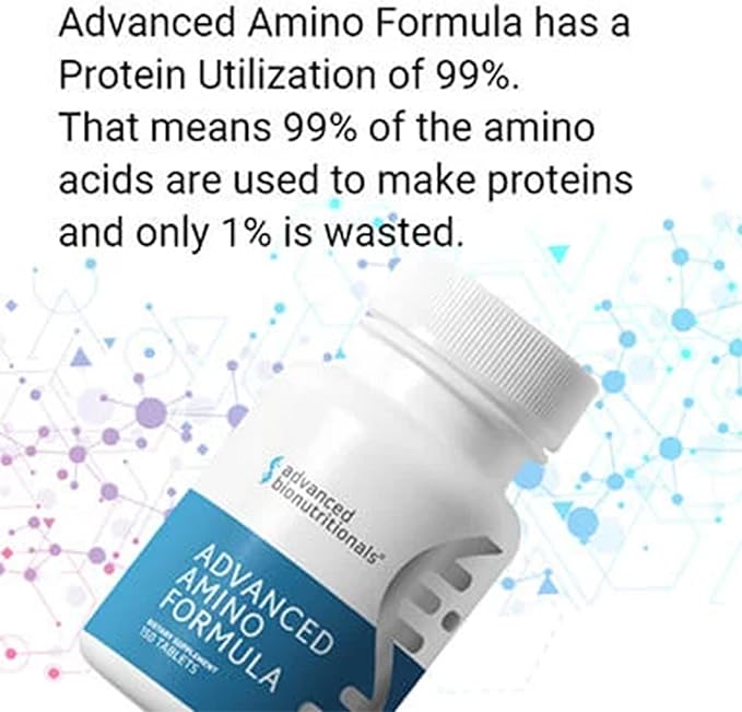 Advanced Bionutritionals – Advanced Amino Formula Tablets, Amino Acid Supplement, Build Muscle, Post Workout Recovery, Energy, Stamina, Non-GMO, Gluten Free, Dairy Free, Vegan (150 Tablets)