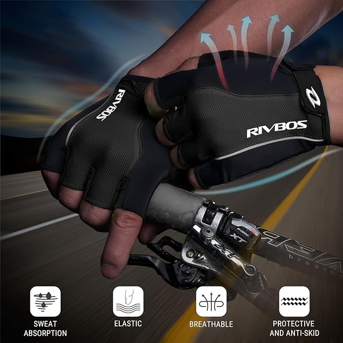 RIVBOS Cycling Gloves Bike Gloves for Men Women with Anti-Slip Shock-Absorbing Pad for Bicycle/Workout/Road Bike/Gym/Driving CHG001