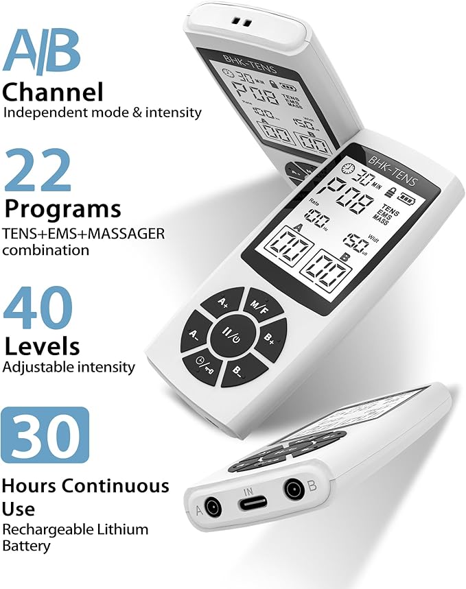 EMS Muscle Stimulator for Pain Relief Therapy, Electronic EMS TENS Unit Machine for Shoulder Pain Relief, Tens Massager for Neck Pain Relief, Sciatica Pain Relief