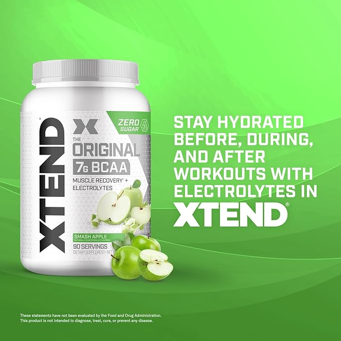 Xtend XTEND Original BCAA Powder 7g BCAA and 2.5g L-Glutamine, Sugar Free Post Workout Muscle Recovery Drink with Amino Acids for Men & Women, 90 Servings