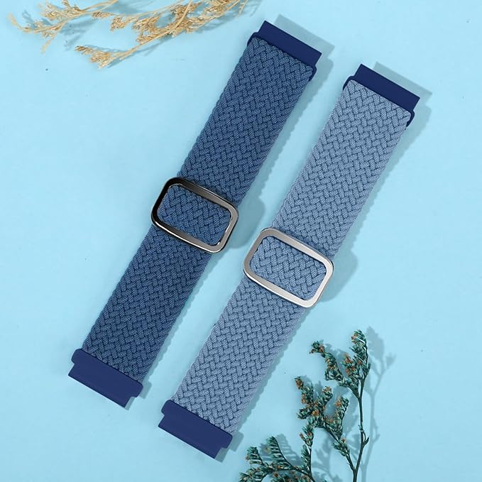 2 Pack Quick Release Braided Bands - 18mm 19mm 20mm 22mm 24mm Solo Loop Adjustable Soft Band For Women Men