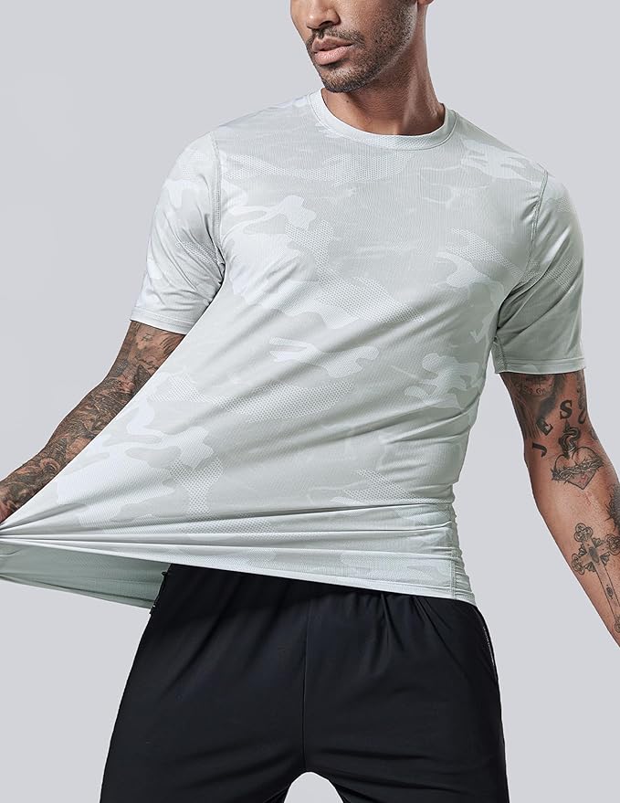 5 Pack Men’s Active Quick Dry Crew Neck T Shirts | Athletic Running Gym Workout Short Sleeve Tee Tops Bulk