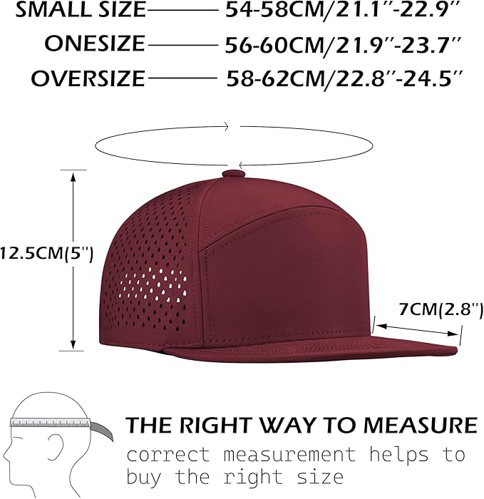 Performance Snapback Hats for Men Women,Flat Bill Cap,Golf,Running,Workout