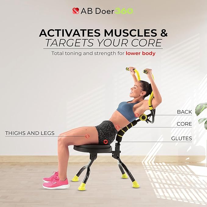 AB Doer 360 - Ab Fitness Machine System Provides An Abdonimal And Muscle Activating Workout with Aerobics to Burn Calories and Workout